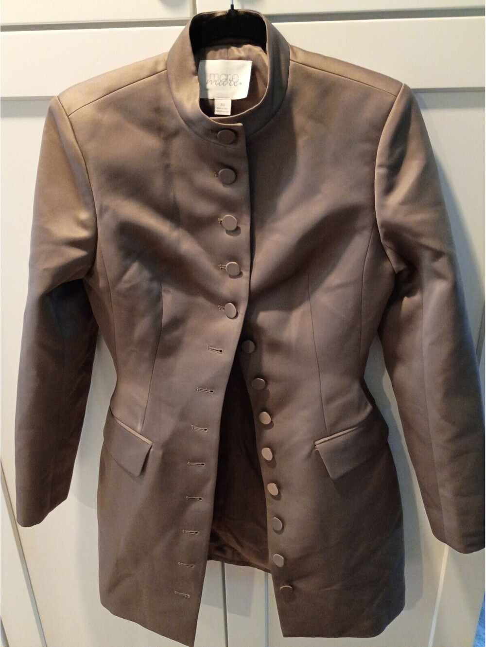 Mare Mare Women's Taupe satin like Button-Up Jacket XS